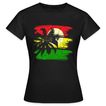Jamaïque Reggae Rastafari - T-shirt Femme - noir - Devant - AI Model Female 172 dark (172cm)