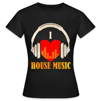 J’adore la house music - T-shirt Femme - noir - Devant - AI Model Female 172 dark (172cm)