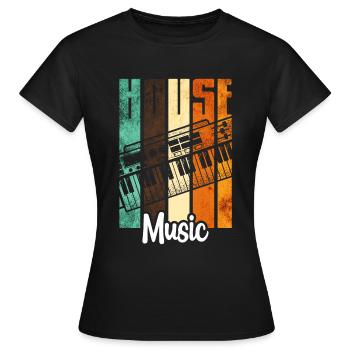 Musique House - T-shirt Femme - noir - Devant - AI Model Female 172 dark (172cm)