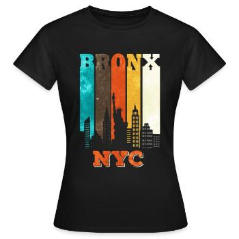 Le Bronx - New York - T-shirt Femme - noir - Devant - AI Model Female 172 dark (172cm)