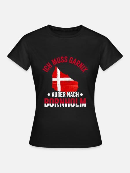 Dänemark Flagge Skandinavien Bornholm - Frauen T-Shirt - Schwarz