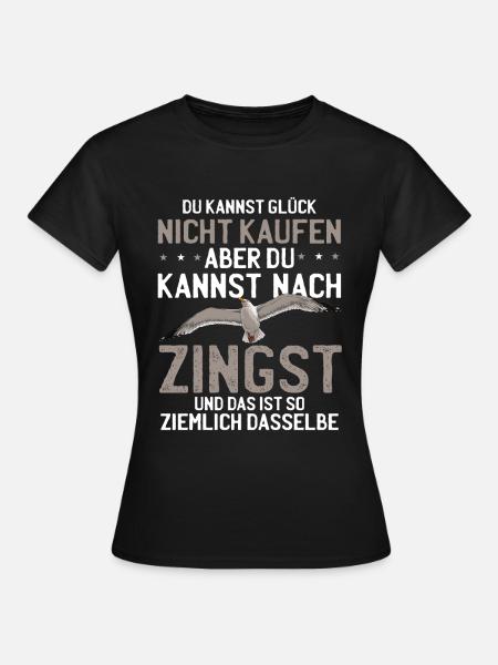 Zingst Sehnsucht Ostsee Fischland Möwe - Frauen T-Shirt - Schwarz