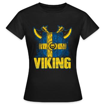 Schwedischer Wikinger - Frauen T-Shirt - Schwarz - Vorne - AI Model Female 172 dark (172cm)