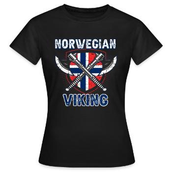Norwegischer Wikinger - Frauen T-Shirt - Schwarz - Vorne - AI Model Female 172 dark (172cm)