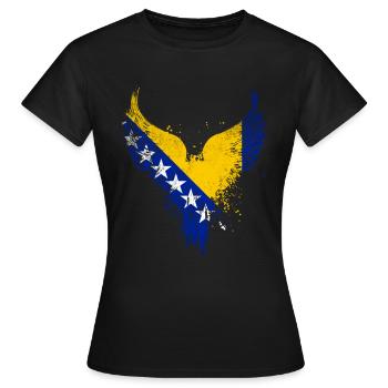 Drapeau de Bosnie - T-shirt Femme - noir - Devant - AI Model Female 172 dark (172cm)