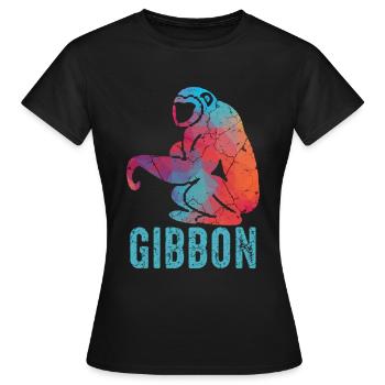 Gibbon Affe - Frauen T-Shirt - Schwarz - Vorne - AI Model Female 172 dark (172cm)