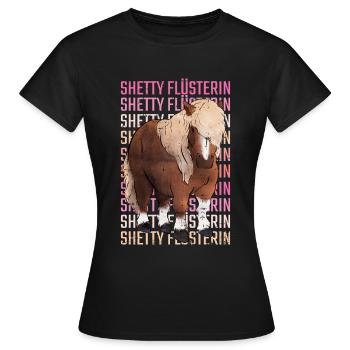 Retro Shetty Flüsterin Spruch Shetland Pony - Frauen T-Shirt - Schwarz - Vorne - AI Model Female 172 dark (172cm)
