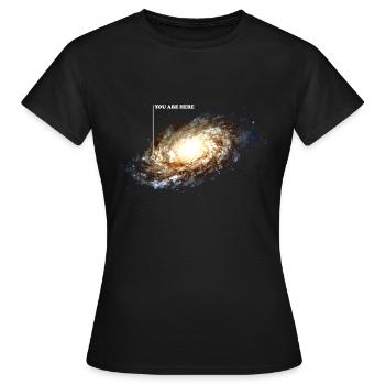 Vous êtes ici dans la galaxie - T-shirt Femme - noir - Devant - AI Model Female 172 dark (172cm)