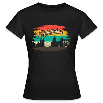 Amsterdam - Frauen T-Shirt - Schwarz - Vorne - AI Model Female 172 dark (172cm)