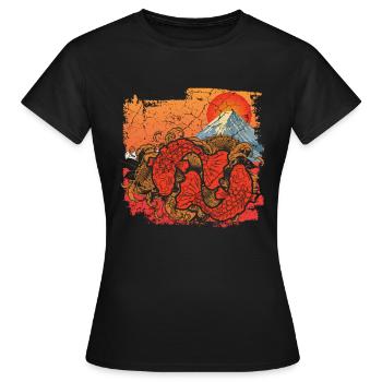 Japanische Kunst - Frauen T-Shirt - Schwarz - Vorne - AI Model Female 172 dark (172cm)