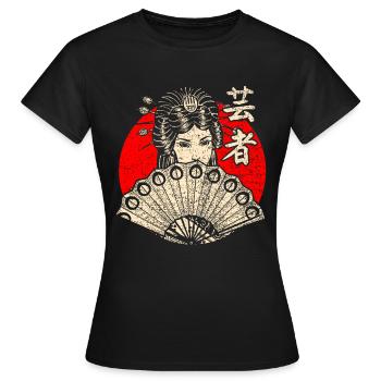 Japan Geisha - Women's T-Shirt - black - Front - AI Model Female 172 dark (172cm)