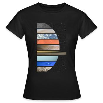 Planètes du système solaire - T-shirt Femme - noir - Devant - AI Model Female 172 dark (172cm)