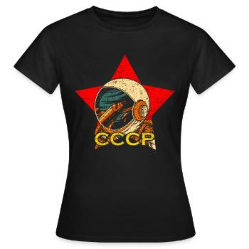 Soviet Union Space - Women's T-Shirt - black - Front - AI Model Female 172 dark (172cm)