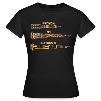 Raketen Raumfahrt Weltraum - Frauen T-Shirt - Schwarz - Vorne - AI Model Female 172 dark (172cm)