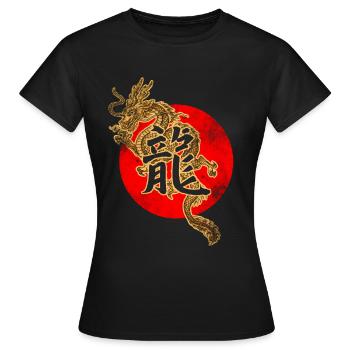 Dragon chinois - T-shirt Femme - noir - Devant - AI Model Female 172 dark (172cm)