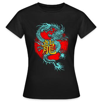 Chinesischer Drache - Frauen T-Shirt - Schwarz - Vorne - AI Model Female 172 dark (172cm)