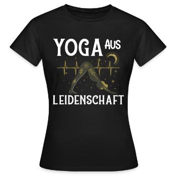Meditation Yoga Leidenschaft Herzschlag - Frauen T-Shirt - Schwarz - Vorne - AI Model Female 172 dark (172cm)