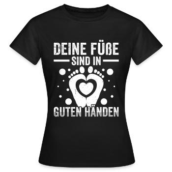Fußpflegerin Füße in guten Händen Pediküre - Frauen T-Shirt - Schwarz - Vorne - AI Model Female 172 dark (172cm)