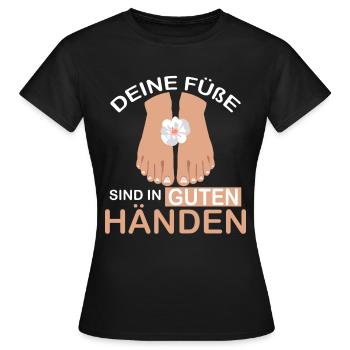 Fußpflegerin Füße in guten Händen Pediküre - Frauen T-Shirt - Schwarz - Vorne - AI Model Female 172 dark (172cm)
