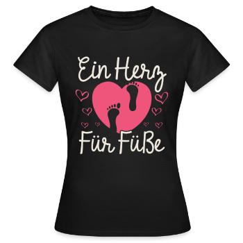 Fußpflegerin ein Herz für Füße Pediküre - Frauen T-Shirt - Schwarz - Vorne - AI Model Female 172 dark (172cm)