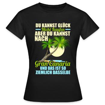 Gran Canaria Sehnsucht Kanaren Spanien - Frauen T-Shirt - Schwarz - Vorne - AI Model Female 172 dark (172cm)