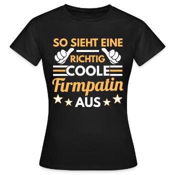 So sieht eine richtig coole Firmpatin aus - Frauen T-Shirt - Schwarz - Vorne - AI Model Female 172 dark (172cm)