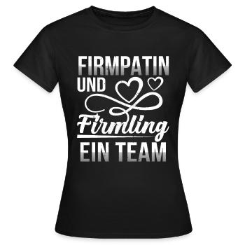 Firmpatin und Firmung ein Team - Frauen T-Shirt - Schwarz - Vorne - AI Model Female 172 dark (172cm)