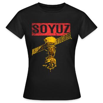 Soyuz spaceship Soviet Union - Women's T-Shirt - black - Front - AI Model Female 172 dark (172cm)