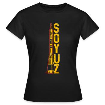 Sojus Rakete Sowjetunion - Frauen T-Shirt - Schwarz - Vorne - AI Model Female 172 dark (172cm)