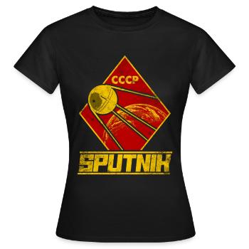Sputnik Satellit Sowjetunion - Frauen T-Shirt - Schwarz - Vorne - AI Model Female 172 dark (172cm)