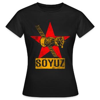 Sojus Raumschiff Sowjetunion - Frauen T-Shirt - Schwarz - Vorne - AI Model Female 172 dark (172cm)