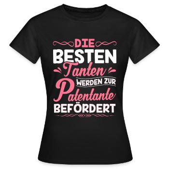 Beste Tanten werden Patentante Taufpatin - Frauen T-Shirt - Schwarz - Vorne - AI Model Female 172 dark (172cm)