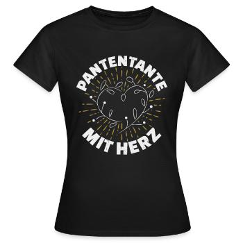 Patentante mit Herz Taufpatin - Frauen T-Shirt - Schwarz - Vorne - AI Model Female 172 dark (172cm)