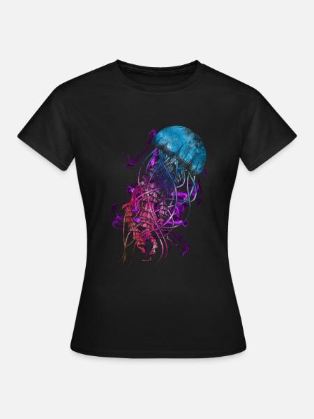 Bunte Qualle - Frauen T-Shirt - Schwarz