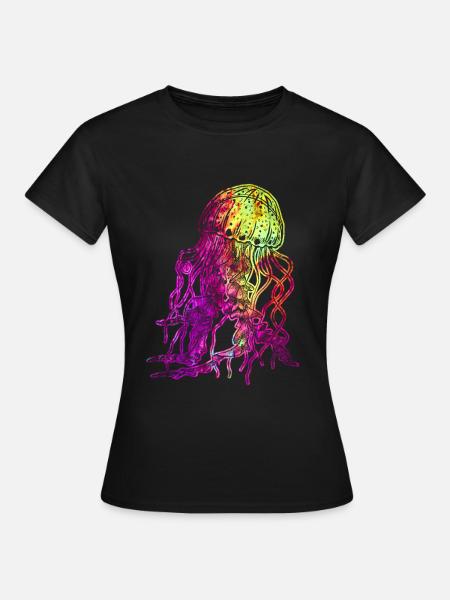 Bunte Qualle - Frauen T-Shirt - Schwarz