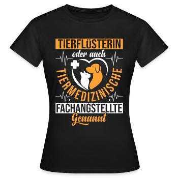 Tierflüsterin oder Tierarzthelferin TFA Veterinär - Frauen T-Shirt - Schwarz - Vorne - AI Model Female 172 dark (172cm)