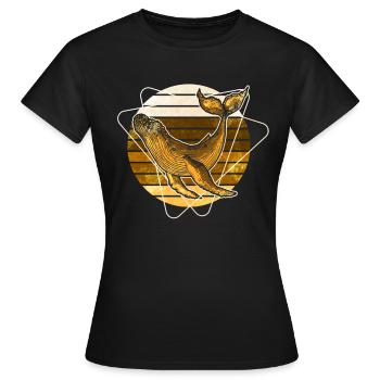 Baleine à bosse - T-shirt Femme - noir - Devant - AI Model Female 172 dark (172cm)