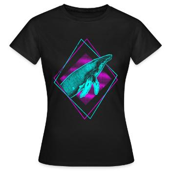 Baleine à bosse - T-shirt Femme - noir - Devant - AI Model Female 172 dark (172cm)