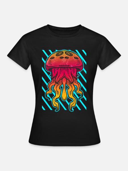 Bunte Qualle - Frauen T-Shirt - Schwarz