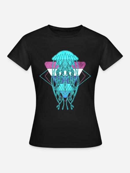 Bunte Qualle - Frauen T-Shirt - Schwarz