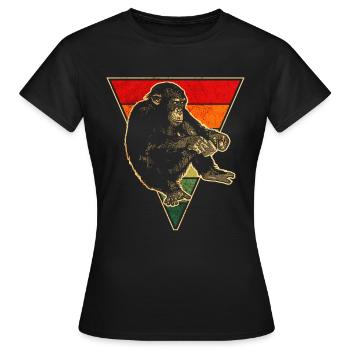 Schimpanse - Frauen T-Shirt - Schwarz - Vorne - AI Model Female 172 dark (172cm)