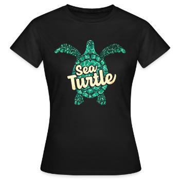 Tortue marine - T-shirt Femme - noir - Devant - AI Model Female 172 dark (172cm)