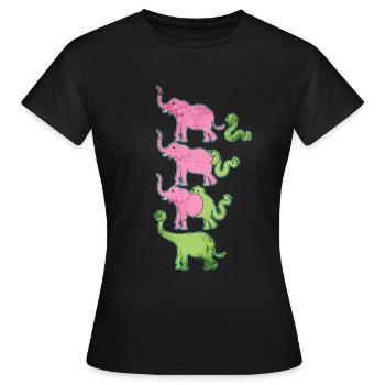 Drôle d’origine des dinosaures - T-shirt Femme - noir - Devant - AI Model Female 172 dark (172cm)