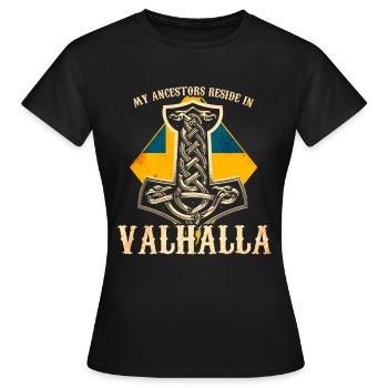Mes ancêtres résident en - Suède - T-shirt Femme - noir - Devant - AI Model Female 172 dark (172cm)