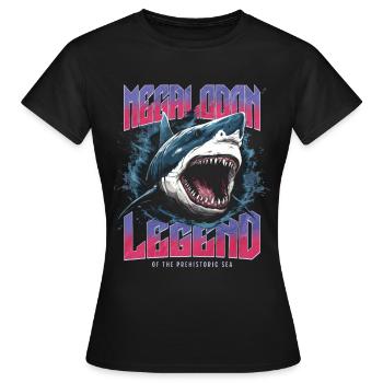 Megalodon - Shark - Legend of the Primeval Seas - Women's T-Shirt - black - Front - AI Model Female 172 dark (172cm)