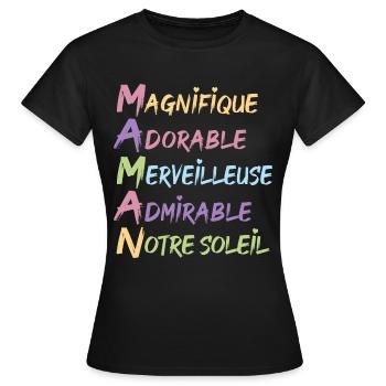Maman cadeau fête des mères maman merveilleuse - T-shirt Femme - noir - Devant - AI Model Female 172 dark (172cm)