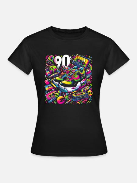 90er Jahre Retro - Frauen T-Shirt - Schwarz