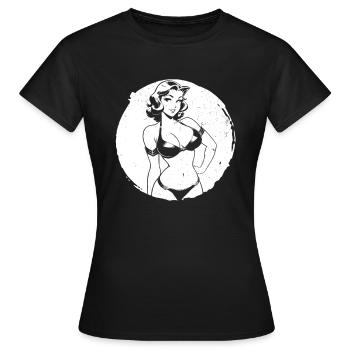 Pin-up Girl - T-shirt Femme - noir - Devant - AI Model Female 172 dark (172cm)