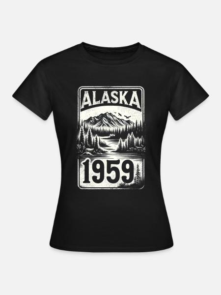 Alaska - Bundesstaat seit 1959 - Frauen T-Shirt - Schwarz