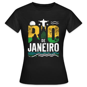 Rio de Janeiro Brasilien - Frauen T-Shirt - Schwarz - Vorne - AI Model Female 172 dark (172cm)